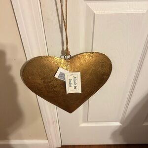 New With Tags Gold Puffy Metal Heart Wall Hanging Decor